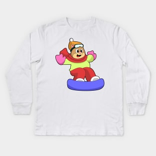 Bear at Snowboarding with Snowboard Kids Long Sleeve T-Shirt